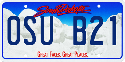 SD license plate 0SUB21