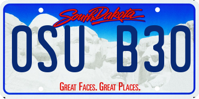 SD license plate 0SUB30