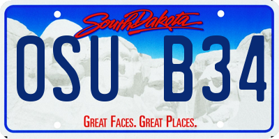 SD license plate 0SUB34