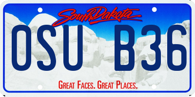 SD license plate 0SUB36