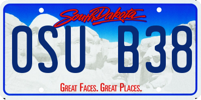 SD license plate 0SUB38