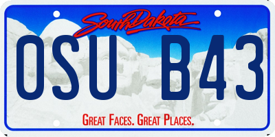 SD license plate 0SUB43