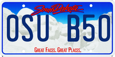 SD license plate 0SUB50