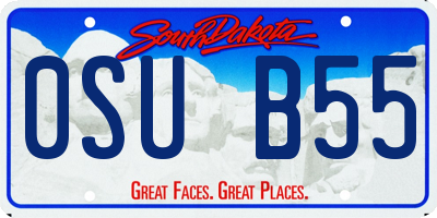 SD license plate 0SUB55