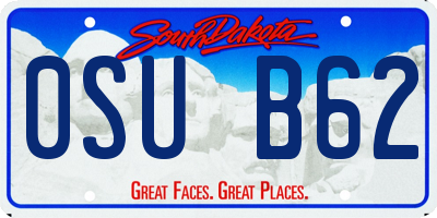 SD license plate 0SUB62
