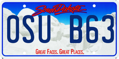 SD license plate 0SUB63