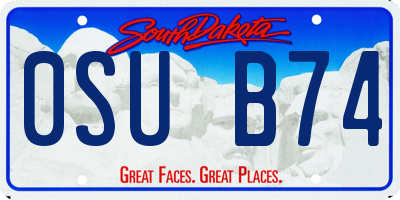 SD license plate 0SUB74