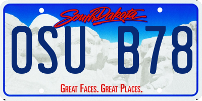 SD license plate 0SUB78