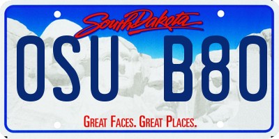 SD license plate 0SUB80