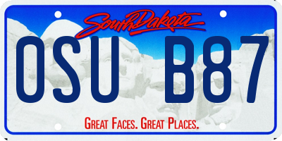 SD license plate 0SUB87