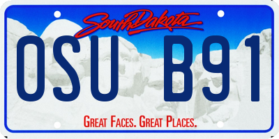 SD license plate 0SUB91