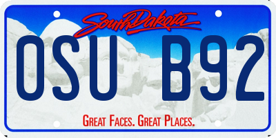SD license plate 0SUB92