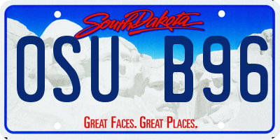 SD license plate 0SUB96