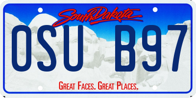 SD license plate 0SUB97
