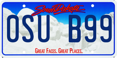 SD license plate 0SUB99