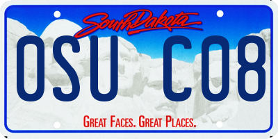 SD license plate 0SUC08