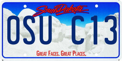 SD license plate 0SUC13