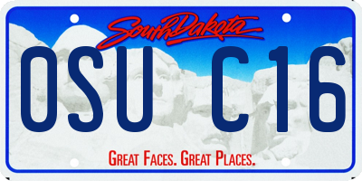 SD license plate 0SUC16