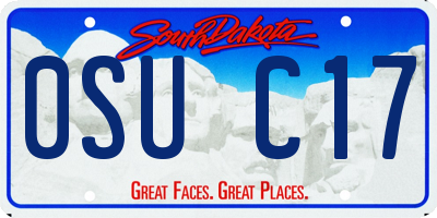 SD license plate 0SUC17