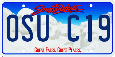 SD license plate 0SUC19