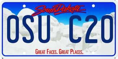 SD license plate 0SUC20