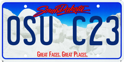 SD license plate 0SUC23
