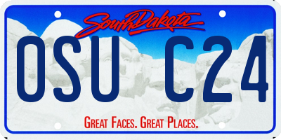 SD license plate 0SUC24