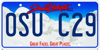 SD license plate 0SUC29