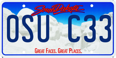 SD license plate 0SUC33