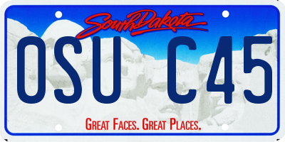 SD license plate 0SUC45