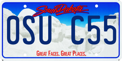 SD license plate 0SUC55