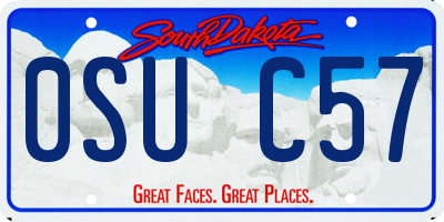 SD license plate 0SUC57