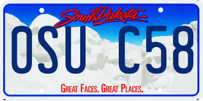 SD license plate 0SUC58