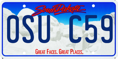 SD license plate 0SUC59