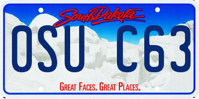 SD license plate 0SUC63