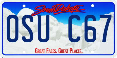 SD license plate 0SUC67