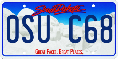 SD license plate 0SUC68