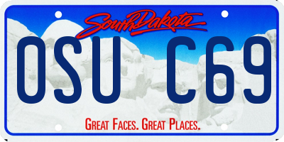 SD license plate 0SUC69