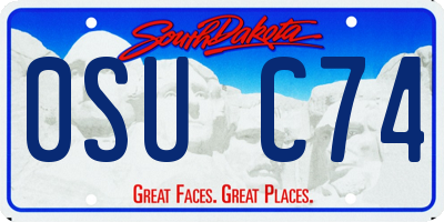 SD license plate 0SUC74