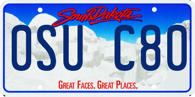 SD license plate 0SUC80