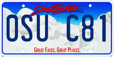 SD license plate 0SUC81