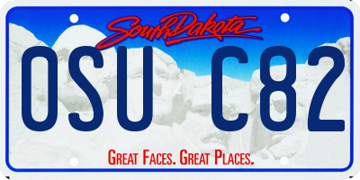 SD license plate 0SUC82