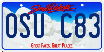 SD license plate 0SUC83