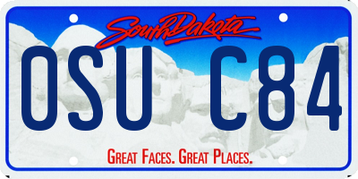 SD license plate 0SUC84