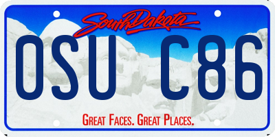 SD license plate 0SUC86