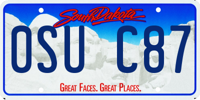 SD license plate 0SUC87