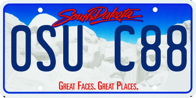 SD license plate 0SUC88