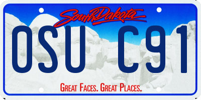 SD license plate 0SUC91