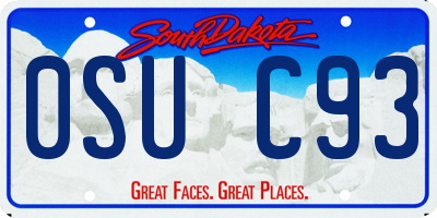 SD license plate 0SUC93
