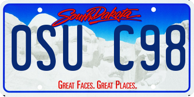 SD license plate 0SUC98